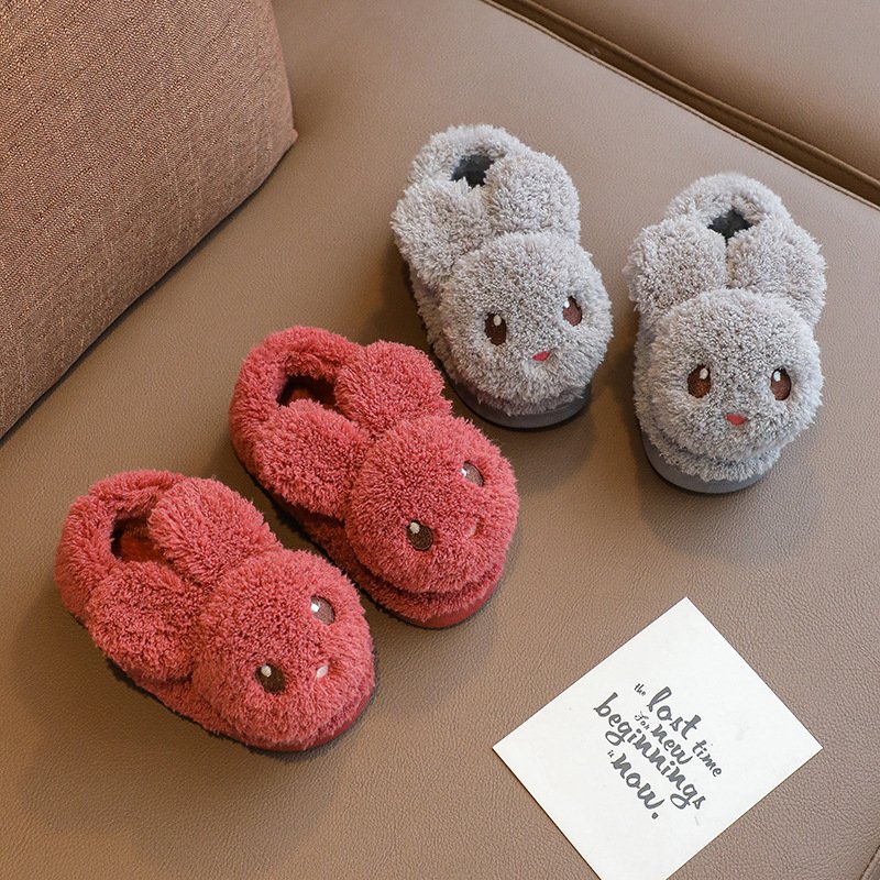 Winter indoor soft warm children big quality cotton shoe boys and girls Princess small animal slippers