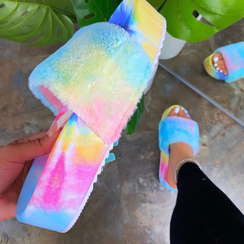 New Arrival girls fashion slides slippers female Shoe Summer Slipper fur slides women sandals