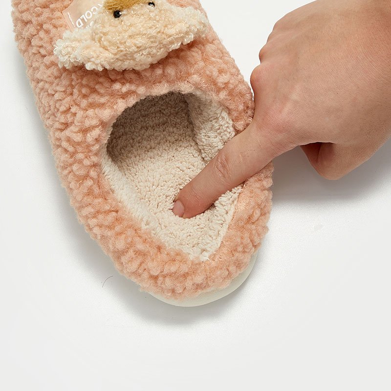 Non-slip Cute Warming Kids Indoor Print Baby Boys Girls Cartoon Teddy Bear House Kids Winter Slippers Shoes