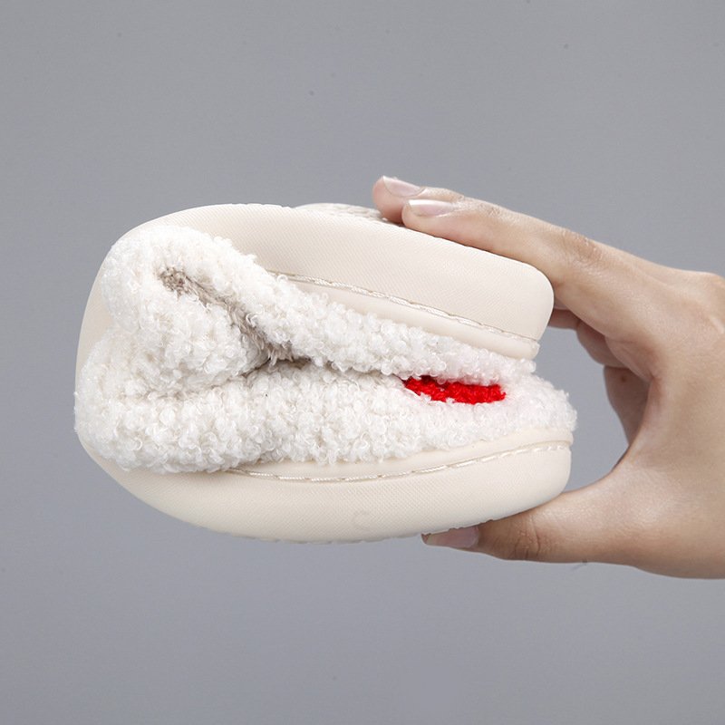 wholesale Winter warm cartoon Cozy Slippers fur fluffy slides Holiday Perfect Gift Happy Face Women's Shoes