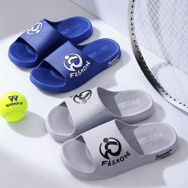 Beach Slides Slippers Sandals Non-Slip Soft Sole Thick Sole Trendy Outdoor Summer Men's House Bath Shoes