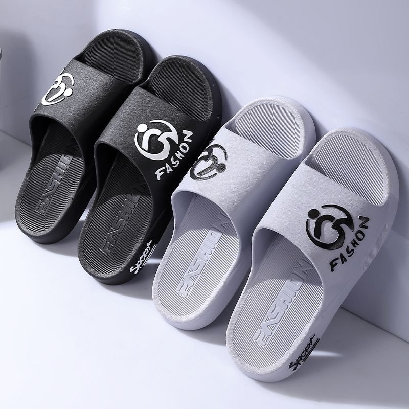 Beach Slides Slippers Sandals Non-Slip Soft Sole Thick Sole Trendy Outdoor Summer Men's House Bath Shoes