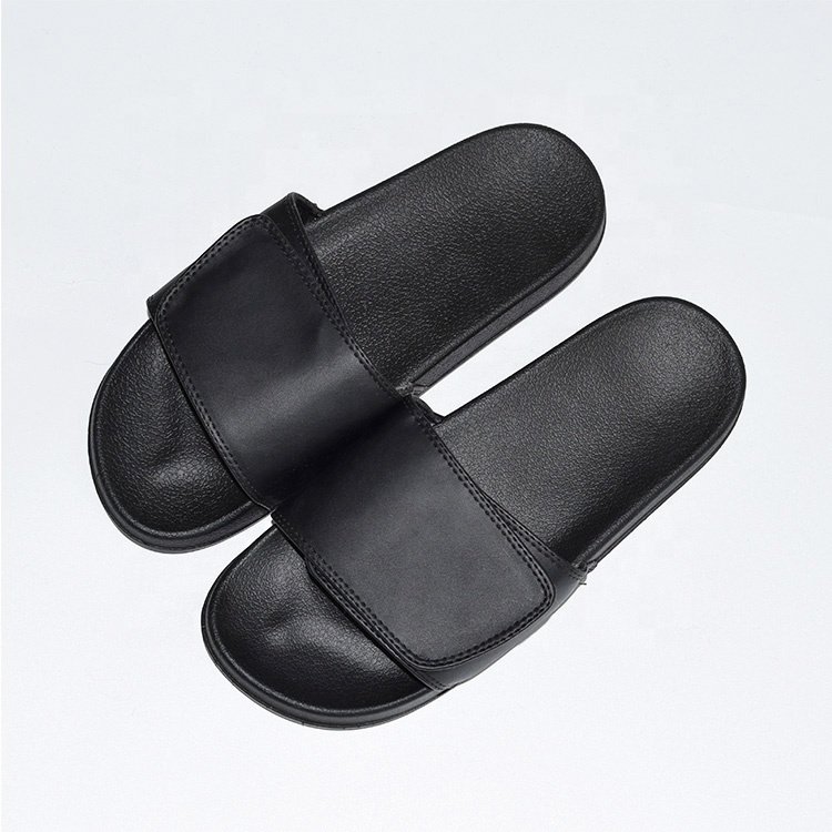 High Quality Men Summer Footwear Wholesale Indoor House Flat slide Adjusted Slipper Designer Plain Blank Men'S Brown Pvc Sandals