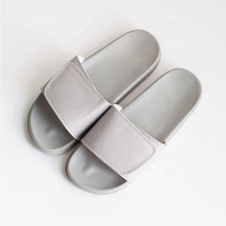 High Quality Men Summer Footwear Wholesale Indoor House Flat slide Adjusted Slipper Designer Plain Blank Men'S Brown Pvc Sandals