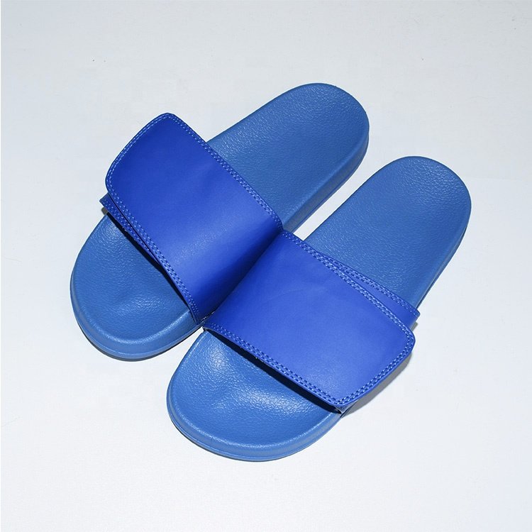 High Quality Men Summer Footwear Wholesale Indoor House Flat slide Adjusted Slipper Designer Plain Blank Men'S Brown Pvc Sandals