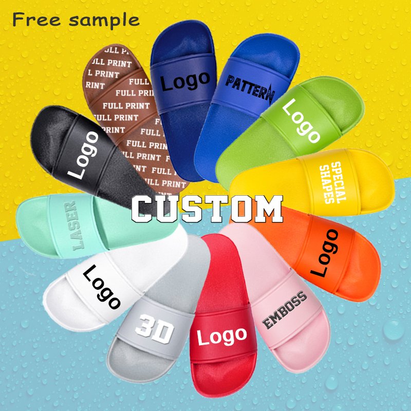Designer Men Women Customized Home Shower Slipper Personalized Sandal Slides Indoor Custom House Slippers Custom Logo Unisex