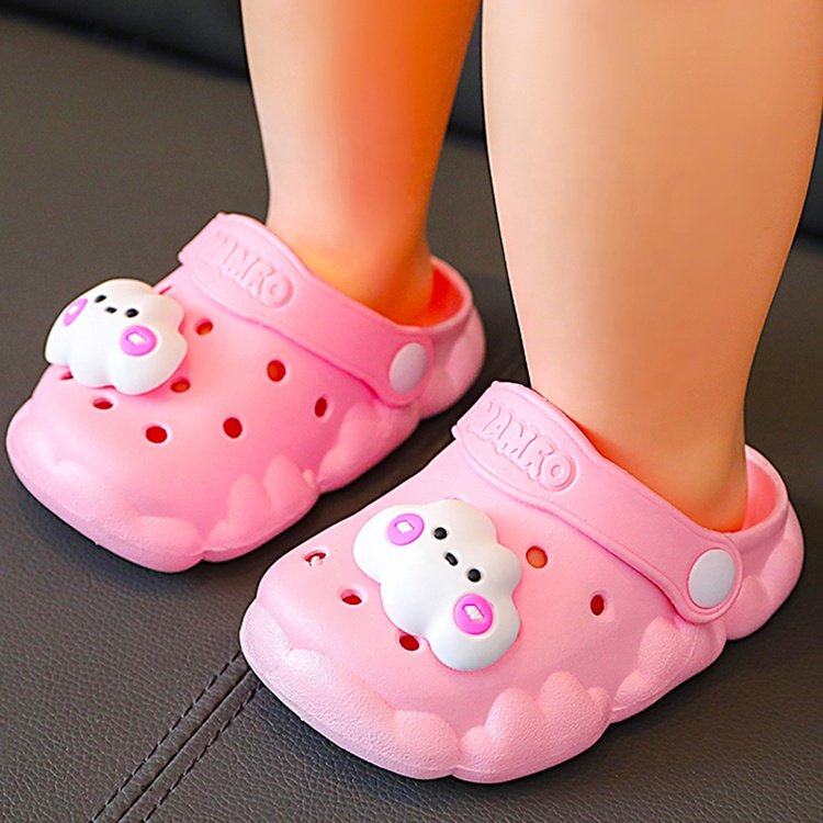 Wholesale new design girls double strap sandals with buckle for kids clogs slippers
