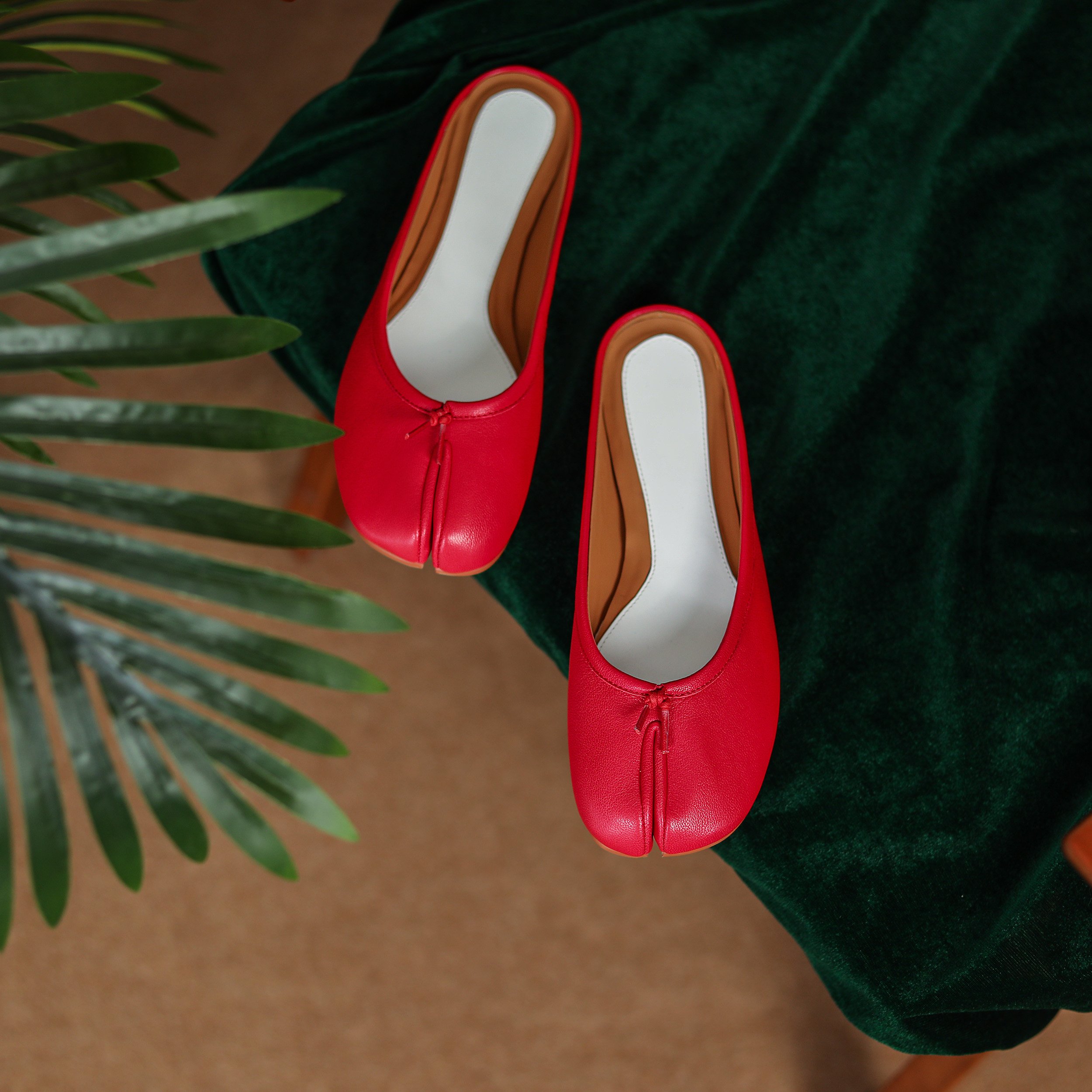 Women's Ballet Flats Summer Flat Pump Sandals For Ladies Casual Walking Office Shoes 2023 New Style Split Toes Slides Slippers