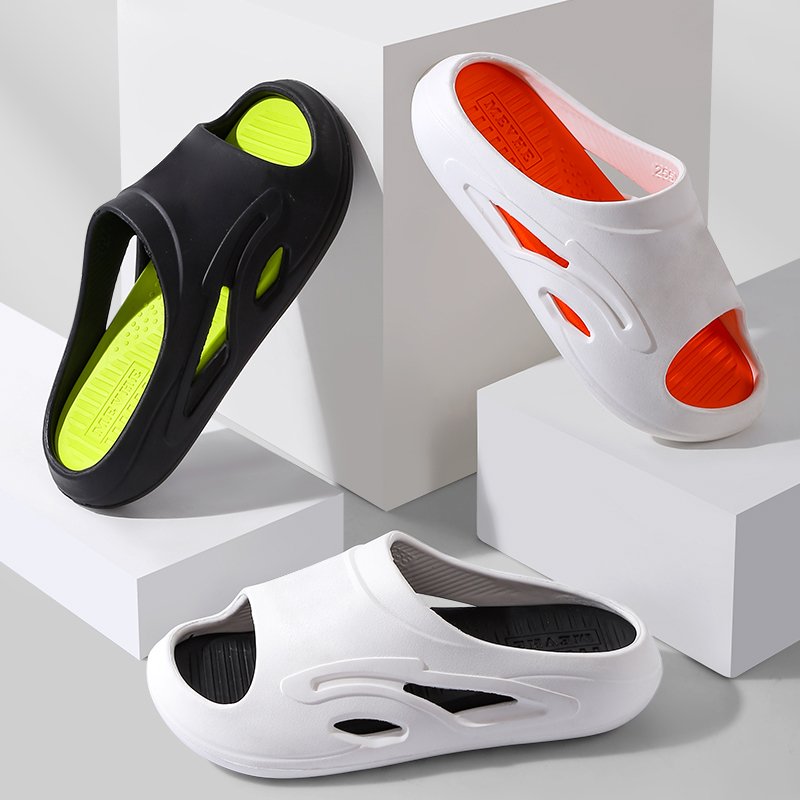 Men's Custom Logo Breathable Sandals Thick Soles Anti-Slippery Summer Sports Home Fashion Trend Slides Slippers Soft Material