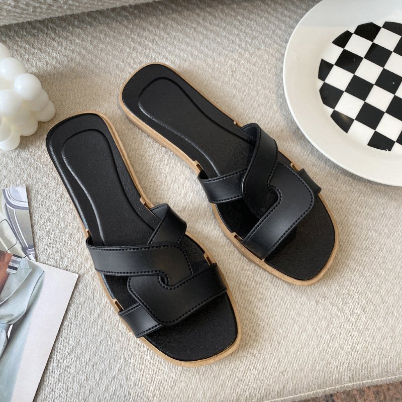 Women's Summer Cross Belt Slippers Versatile Fashionable Drag Design for Instagram Foreign Trade Wholesale