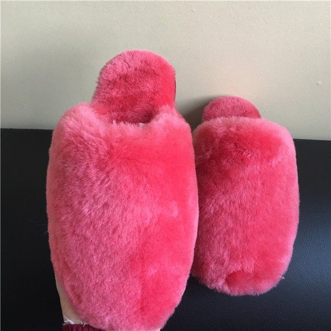 Winter sheepskin fur slide slippers