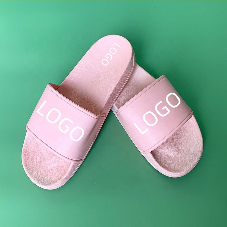 Factory Price Cheap Fashion Trend New Custom Logo PVC Slippers Summer Beach Sandals Unisex Flat Men Women Shoes