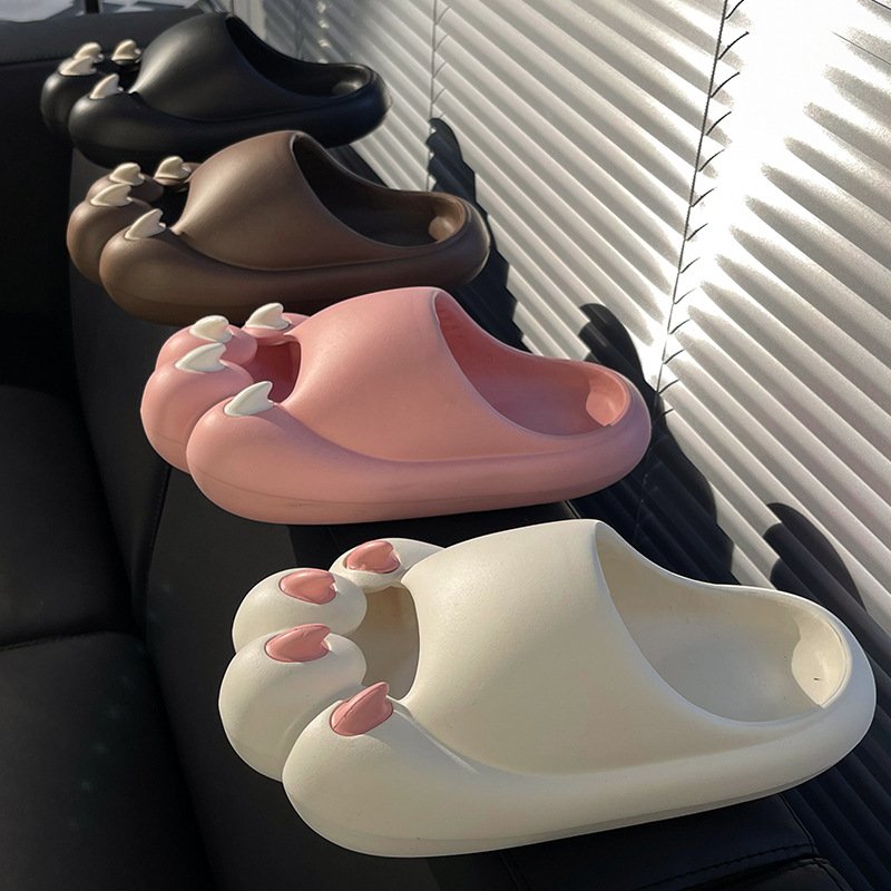 summer outdoor fun cute Breathable Cat Claw Thick Bottom slippers Party Bear Paw Slides Slippers for mens womens