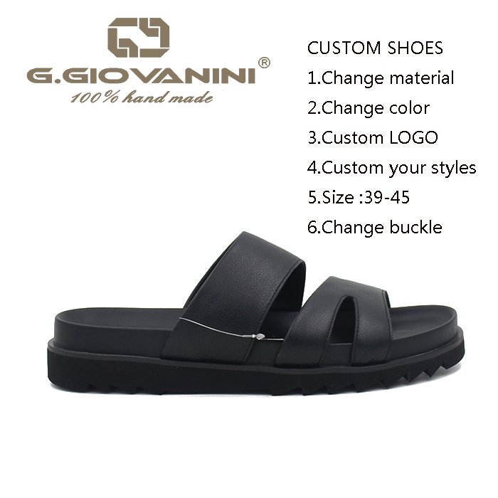 Wholesale Brunei Summer Fashion mens sandals and slippers custom leather sandals