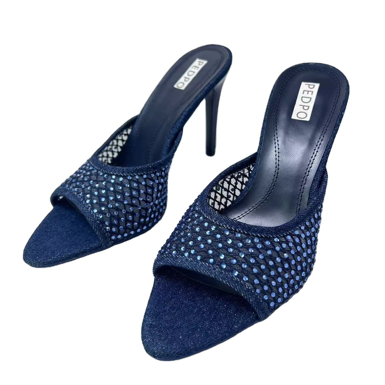 ZA Designer Slides Slippers For Women 2024 Summer Pointed Super High Heels Large Size 42 Sexy Slim Heels Comfortable Sandals