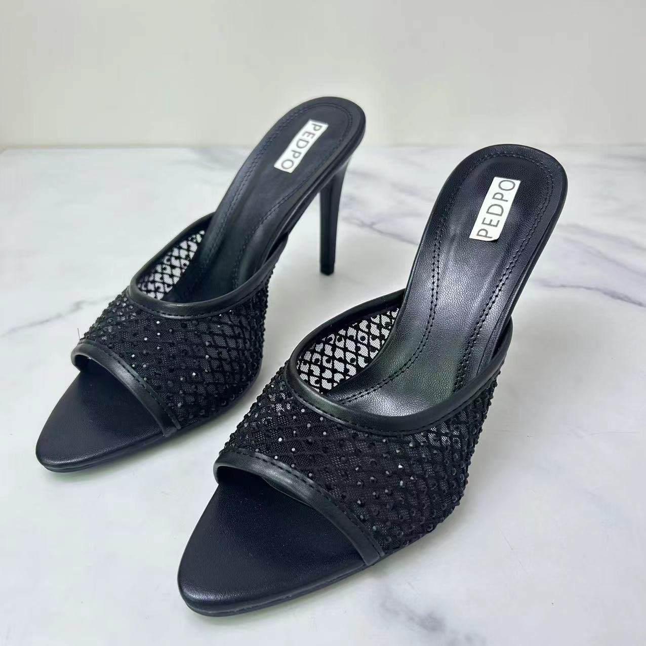 ZA Designer Slides Slippers For Women 2024 Summer Pointed Super High Heels Large Size 42 Sexy Slim Heels Comfortable Sandals