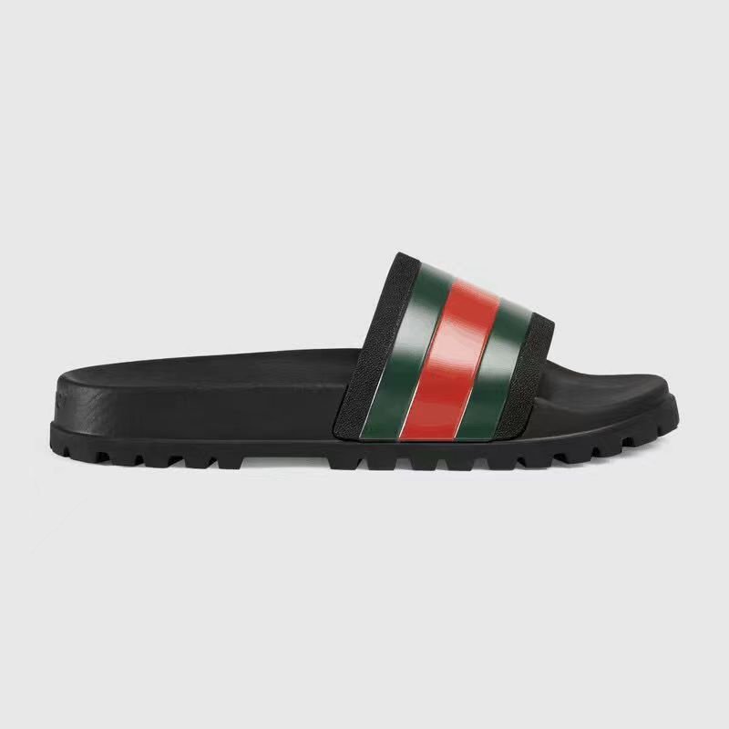 Cheap Price Red And Green Strip Luxury Slippers Large Size Designer Outdoor Sandals Causal Beach Slide Slippers For And Men
