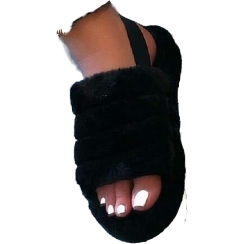 ACORLIFE Wholesale winter Super Explosive Style Hot sale fur women sandals Fashion Furry Home Flat Furry Slippers
