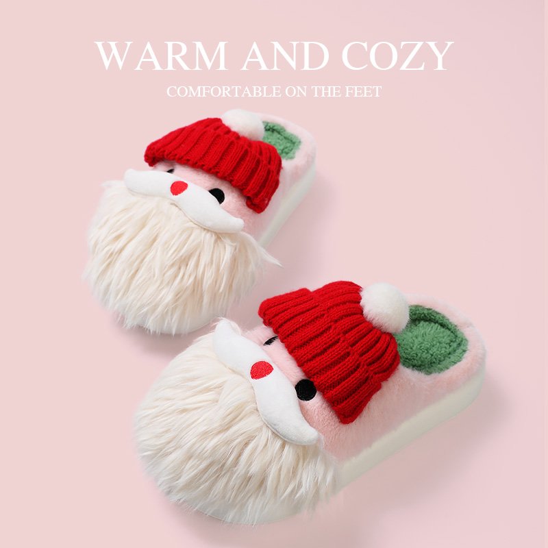 Fluffy Women's Fashion Snow slides slippers for house 2024 Winter Slip on Cotton fur Shoes For Women
