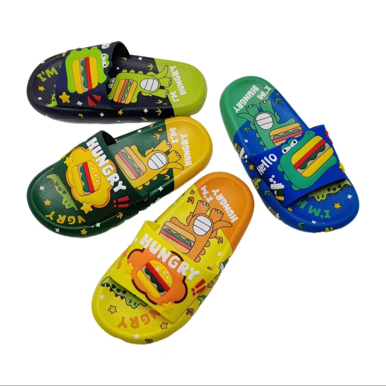 Unisex High Quality Summer Trending PVC Kids Slippers Fashionable Flat Waterproof slides for Beach Use Lightweight