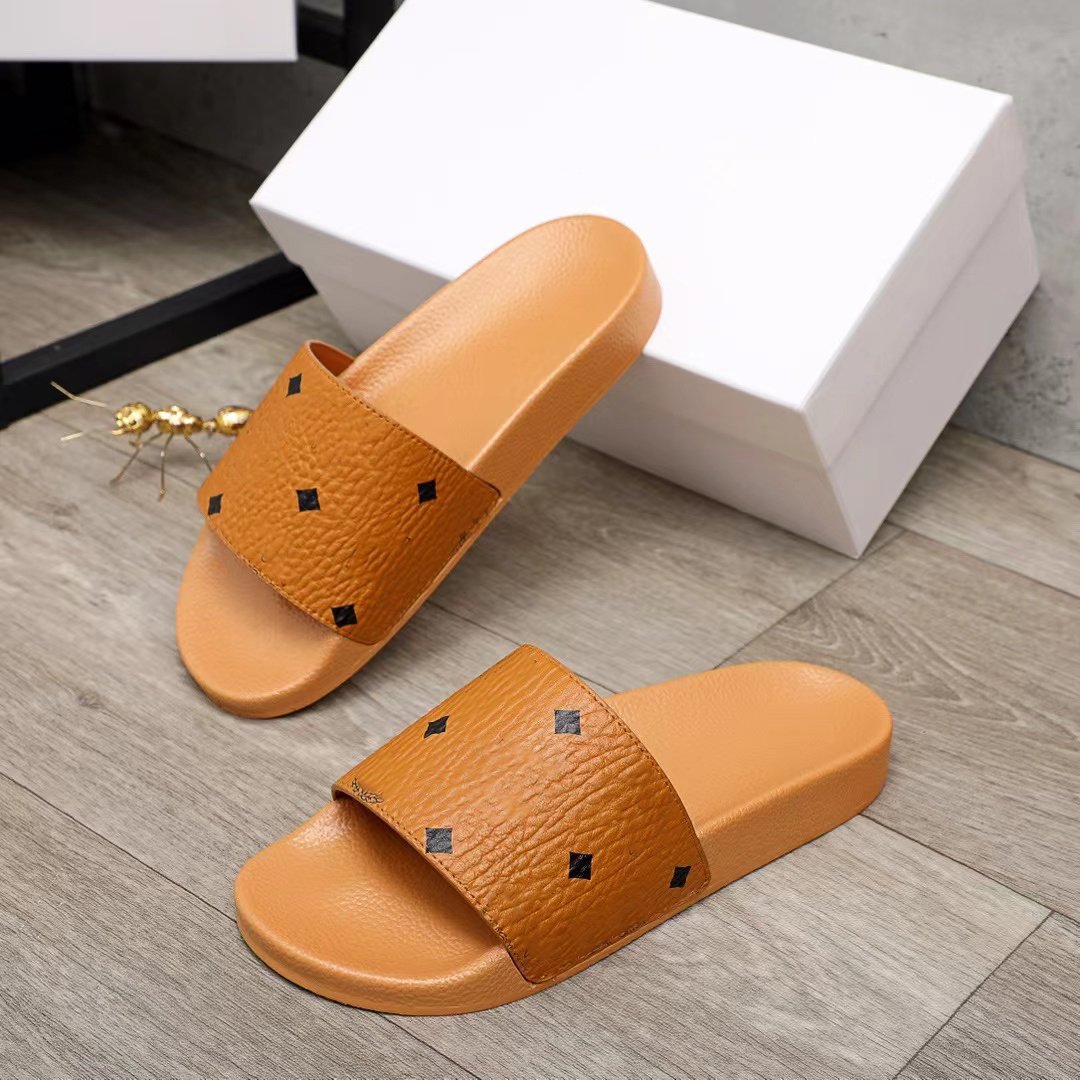 Custom High quality boutique Luxury Unisex Slippers Fashion Genuine leather Designer Slides Slippers for women
