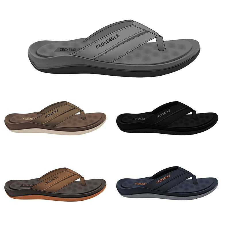 Hot Selling 2023 Fashion Brand Fashion Men slippers Outdoor Summer Rubber Soft Sole Flat Sandals Slide Slippers Men Shoes
