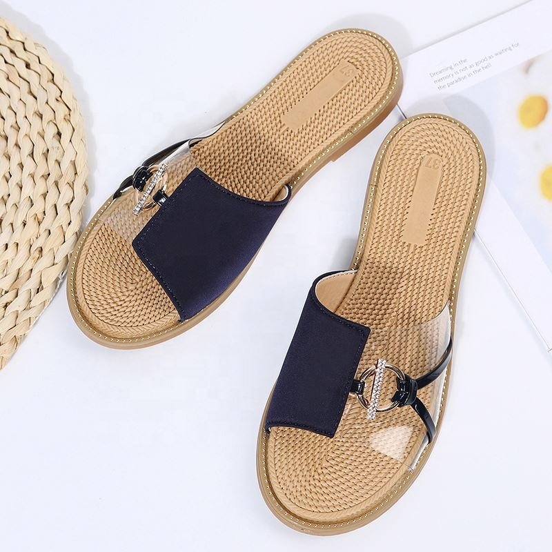 2023 New women's Open toe soft flat sandals women's summer outdoor beach slide non-slip shoes Women's shoes
