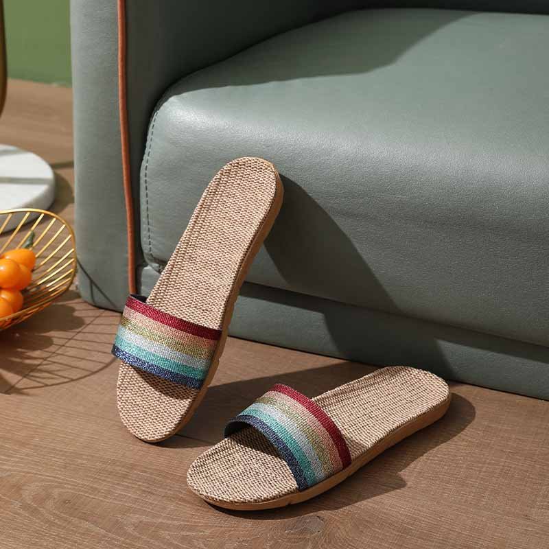 Wholesale Strong and Durable Casual Hemp Slippers Non-slip Unisex Slides Slippers for Home Hotel