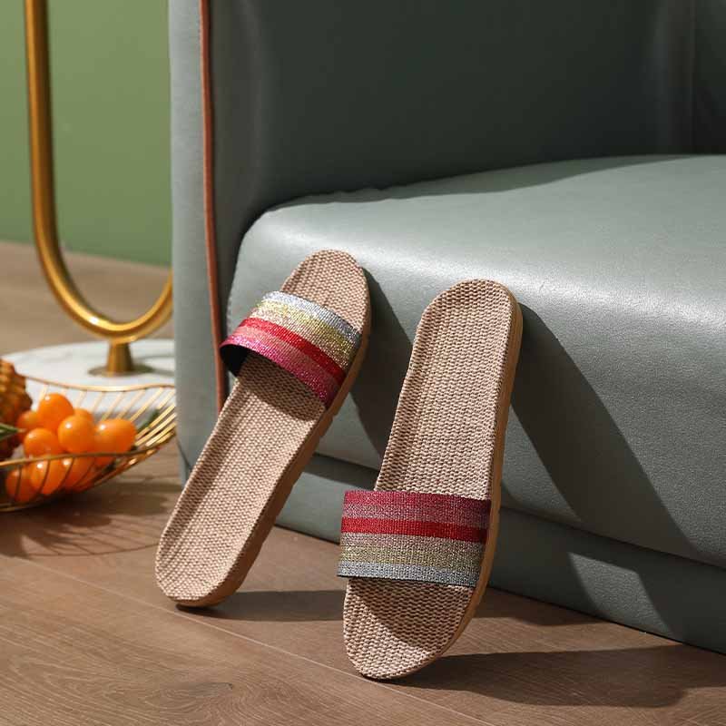 Wholesale Strong and Durable Casual Hemp Slippers Non-slip Unisex Slides Slippers for Home Hotel