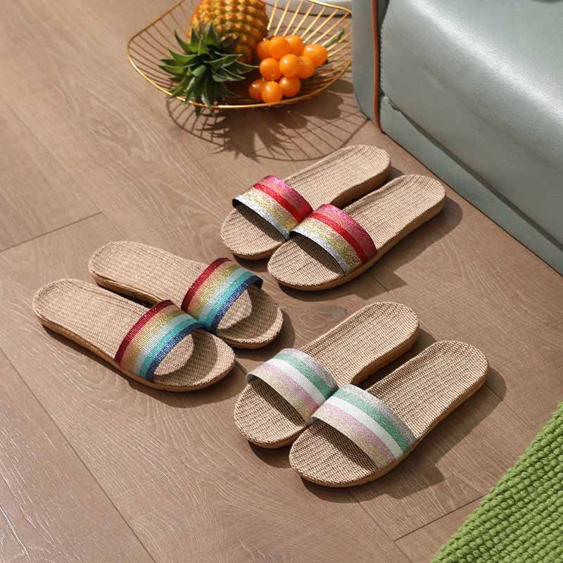 Wholesale Strong and Durable Casual Hemp Slippers Non-slip Unisex Slides Slippers for Home Hotel
