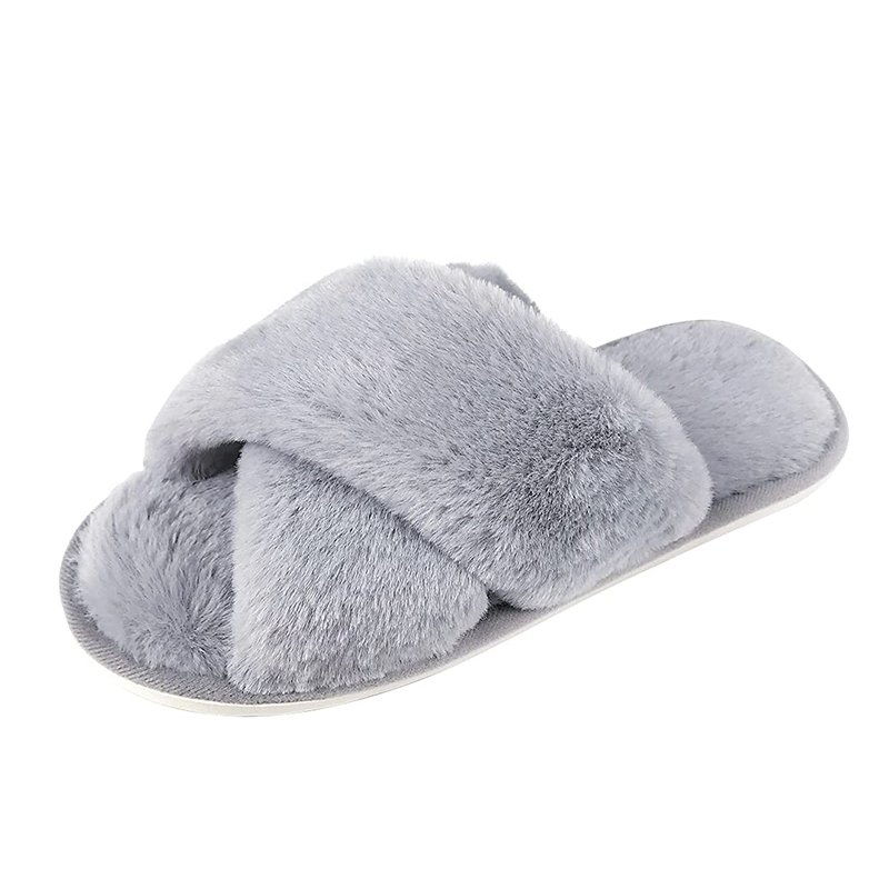 Brand Logo Custom Women Slipper Ladies Shoes Men fur Slides Sandals vintage fur slippers