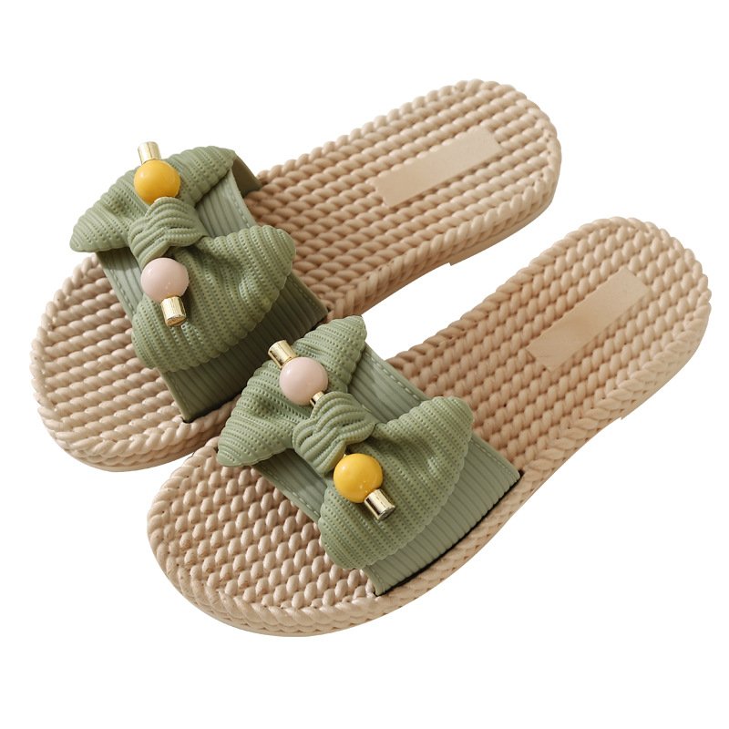 The Women Slippers Double Bow Design Ladies Slides High Quality Woman Sandlers With A Cheap Price