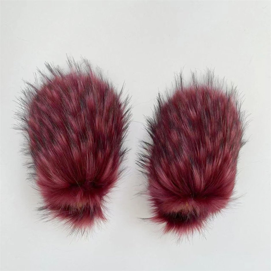 Summer Spring Women's Indoor 2024 Hot Selling Faux Raccoon Fur Slides Custom Logo Faux Raccoon flip flopss