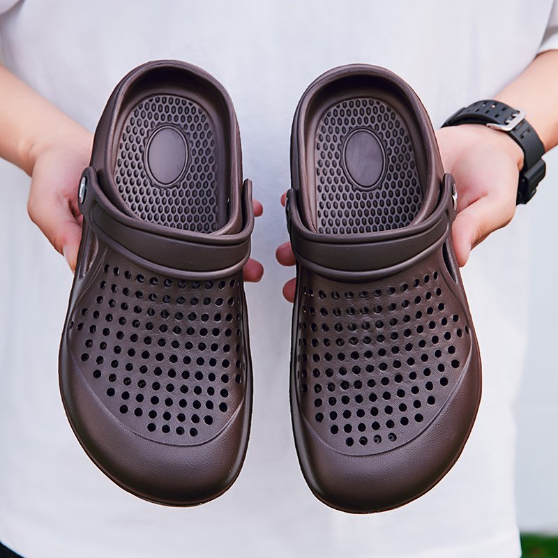 Summer Anti-Skid Closed Toe Thick Sole Soft Men Slippers Outdoor Beach Clog Slippers Breathable Sandals For Men