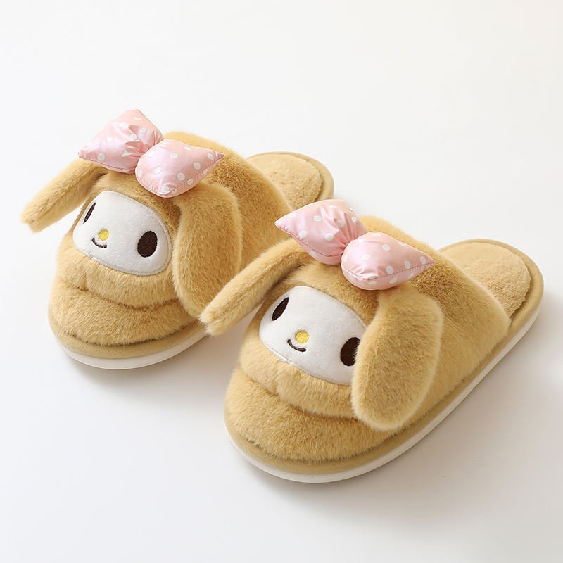 Wholesale custom Girl Indoor Slippers Cute Japanese Style Kawaii Home Shoes Indoor Non-slip Floor Cotton Warm Slippers
