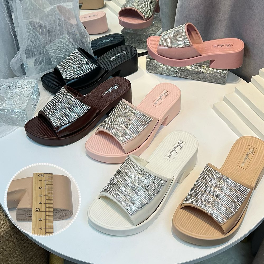 Top fashion ladies luxury brand sandals sandalias para mujer height increasing slide slipper