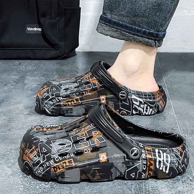 Hedian New Hole Cave Shoes Non-slip Casual Beach Comfortable Hole Shoes Men's Sandals Garden Clogs Shoes