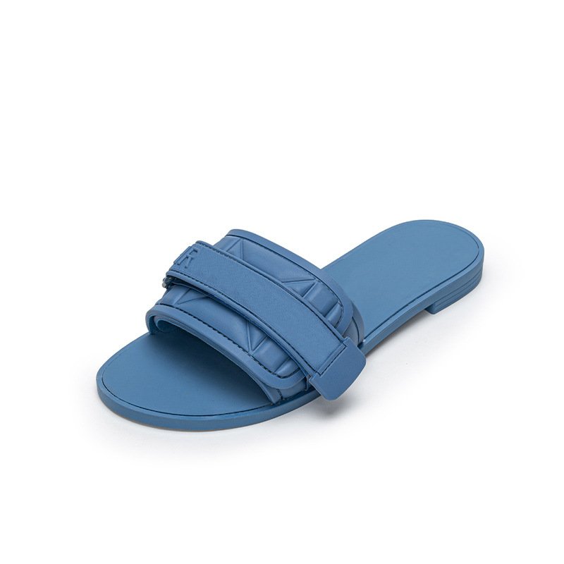 Wholesale designer brand shoes fashion ladies black flat sandals luxury slides slippers for women