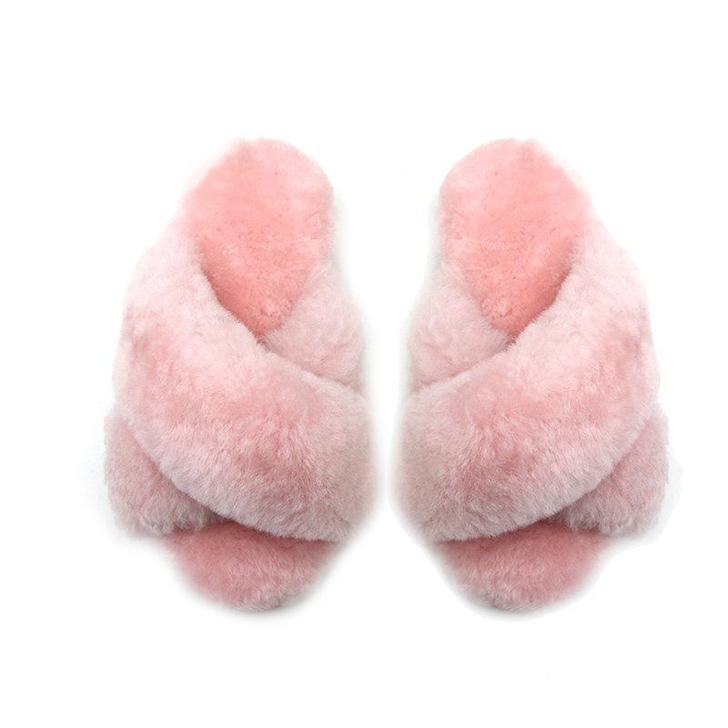Luxury Style Warm Soft Warm House Shoes Flat Indoor Fur Slides Indoor Bedroom Winter Slippers for Ladies