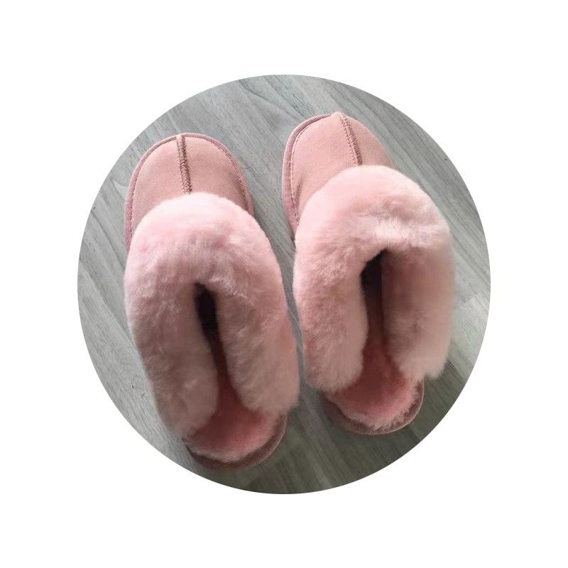 Luxury Style Warm Soft Warm House Shoes Flat Indoor Fur Slides Indoor Bedroom Winter Slippers for Ladies