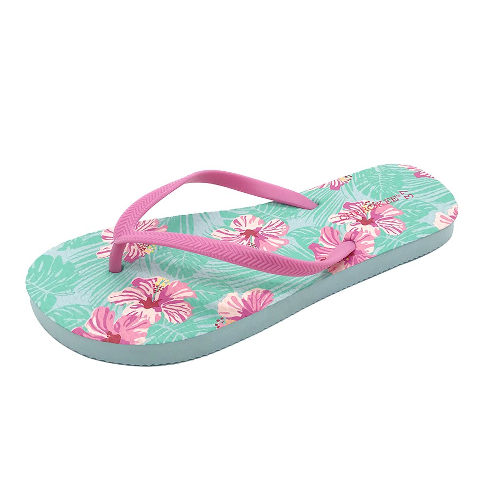 Thong Slippers Summer Beach Custom LOGO Women PVC Flip Flops High Quality Cheap Customized Flip flop for Women Floral Printing