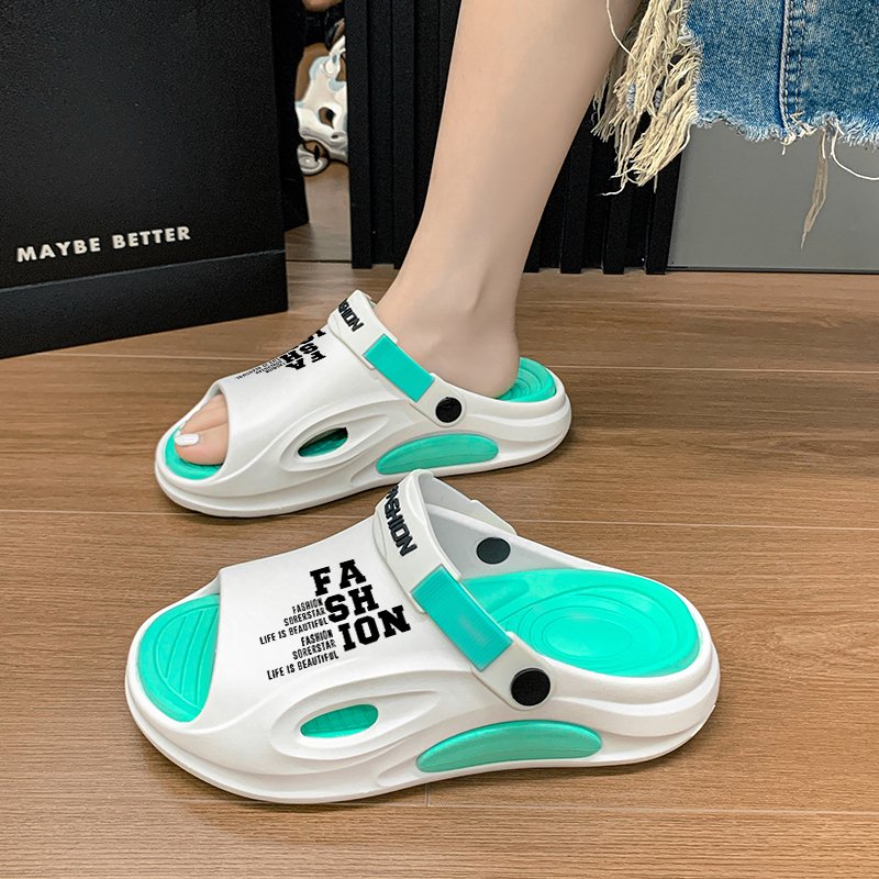 Casual EVA Slippers Outdoor Sandals Mens Flipflop Girls Beach Sole Shoes with Chain Slip Babouche Bathroom Flat Slides Slippers