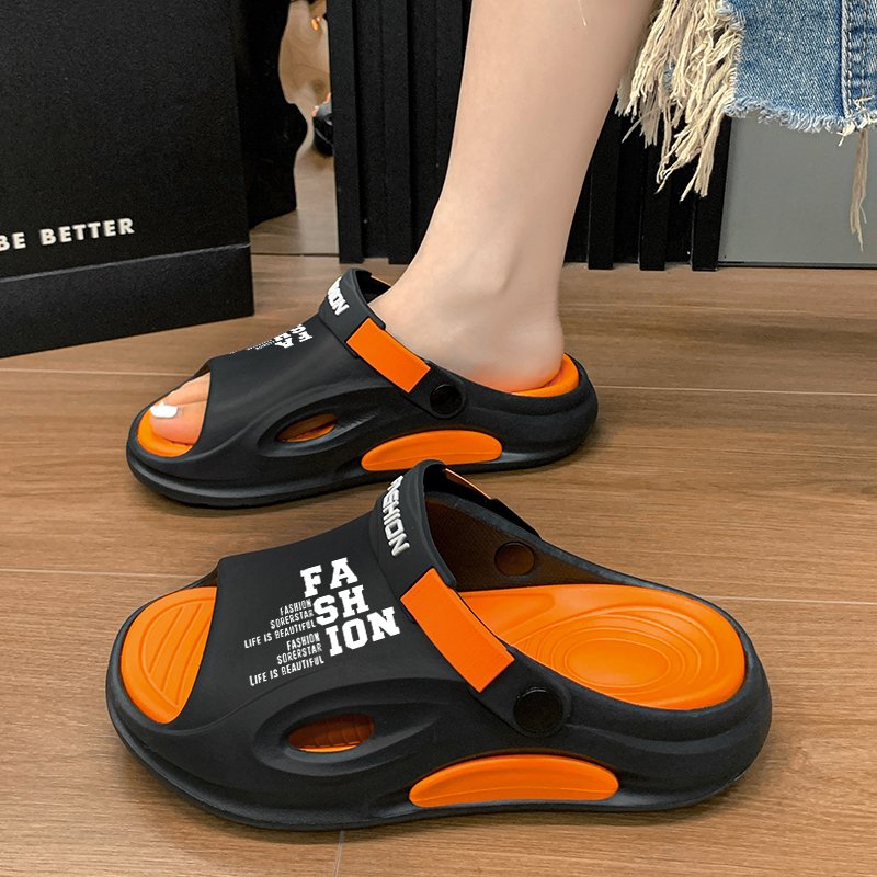 Casual EVA Slippers Outdoor Sandals Mens Flipflop Girls Beach Sole Shoes with Chain Slip Babouche Bathroom Flat Slides Slippers