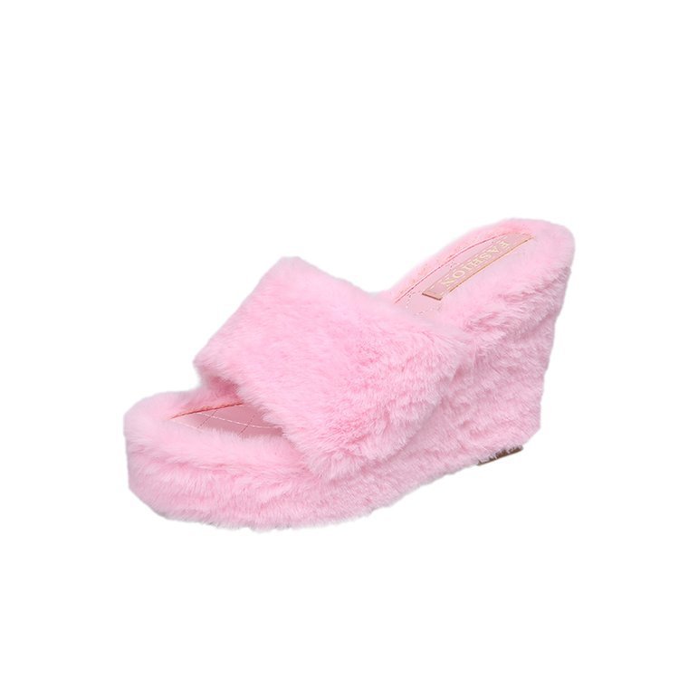 2025 Trendy Wholesale Fluffy Women Fur Slippers Flat Sexy House Slides Slippers For Women