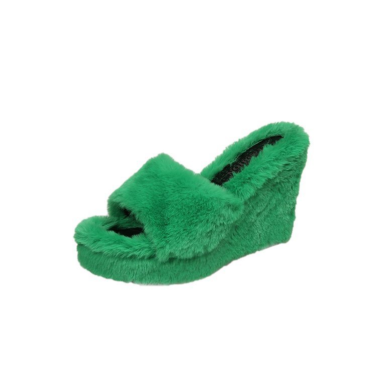 2025 Trendy Wholesale Fluffy Women Fur Slippers Flat Sexy House Slides Slippers For Women
