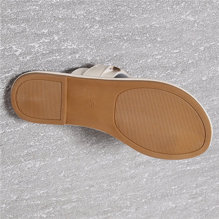2024 new design Women's Fashion pu Faux Leather Slide flat Slippers Anti-Slippery Flip-Flops for Outdoor Use for Summer