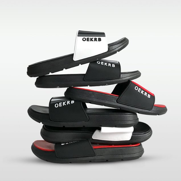 2024 Fashion Summer PVC Thick Sole Open Toe Custom Home Outdoor Male's Slides Slippers for Men