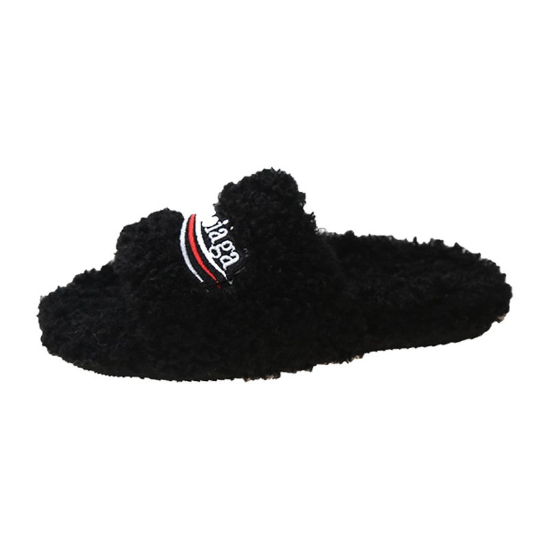 2024 fashion luxury fur wool sliders women fashion shoes slippers open toe plush slipper