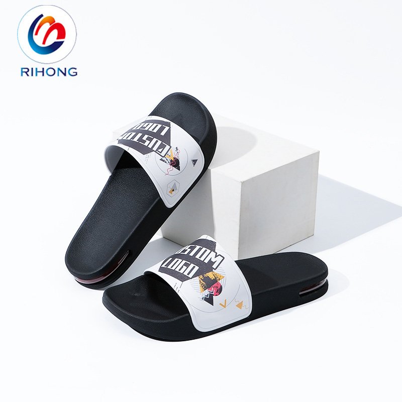 Guangzhou manufacture 3d raiser logo comfortable slip on eva women's custom slides slippers