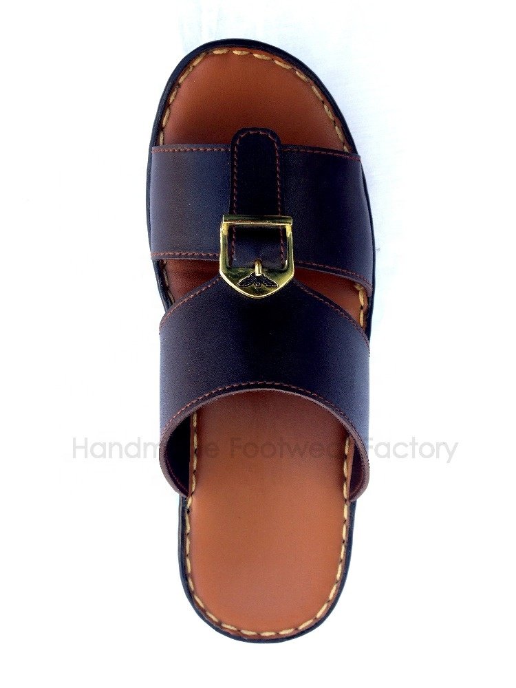 Arabic Leather Sandals For Men Handmade Slippers Arabian Footwear Gulf